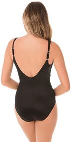 img 2 attached to Flaunt Your Figure with Miraclesuit Women's Sanibel Tummy Control Underwire Bra Swimsuit – Full Coverage Confidence!