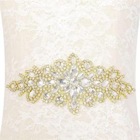 img 2 attached to Crystal Belt Wedding Rhinestone Applique Women's Accessories for Belts