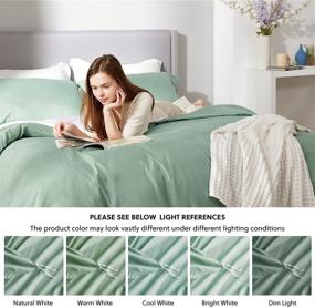 img 1 attached to 🛏️ Bedsure Green Duvet Covers Queen Size - Premium Soft Queen Duvet Cover Set with Zipper Closure - 3-Piece Bedding Set includes 1 Duvet Cover 90x90 inches and 2 Pillow Shams