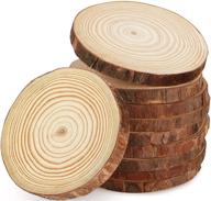 🌲 binswloo natural wood slices ornaments - 40 pcs 3.1-3.5 inch craft wooden circles for diy crafts, painting, wedding & christmas decor logo