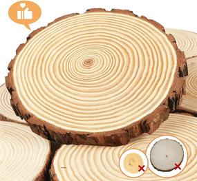 img 3 attached to 🌲 Binswloo Natural Wood Slices Ornaments - 40 Pcs 3.1-3.5 Inch Craft Wooden Circles for DIY Crafts, Painting, Wedding & Christmas Decor