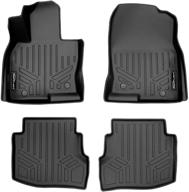 🚗 smartliner sa0257/b0523 2 row floor mat liner set for 2020-2021 mazda cx-9 with 2nd row bucket seats, black - no center console logo