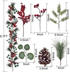 img 3 attached to 🎄 6 FT Red Berry Christmas Garland: Festive Winter Greenery for Mantel, Fireplace, Table Runner - DearHouse Holiday Season Centerpiece Decor