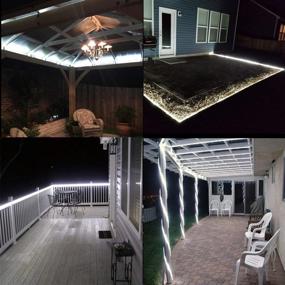 img 2 attached to 💡 Waterproof Outdoor Indoor LED Strip Lights - JUNWEN Flexible 110V Daylight White 720LEDS 40ft/12m Rope Lights with Plugin SMD2835 for Garden Patio Yard Deck Garage Fence Pool