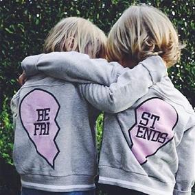 img 2 attached to ❤️ Fleece Jacket for Toddler Girls and Boys: Long Sleeve Outerwear with Best Friend Heart Print