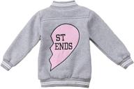 ❤️ fleece jacket for toddler girls and boys: long sleeve outerwear with best friend heart print logo