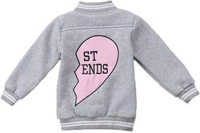 img 4 attached to ❤️ Fleece Jacket for Toddler Girls and Boys: Long Sleeve Outerwear with Best Friend Heart Print