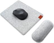 senseage enlarge mouse pad & mouse wrist rest set: ergonomic mat for home & office, comfortable and pain relief, non-slip and lightweight - grey logo