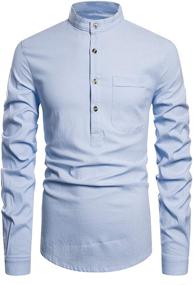 img 3 attached to 👕 Stylish and Comfortable SIR7 Sleeve Henley Shirts: Relaxed Fit Men's Clothing