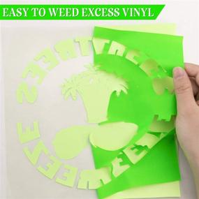 img 1 attached to 🟢 Vibrant Neon Green HTV Vinyl Roll - Easy-to-Cut & Weed Heat Transfer Vinyl - 12in x10ft