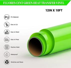 img 3 attached to 🟢 Vibrant Neon Green HTV Vinyl Roll - Easy-to-Cut & Weed Heat Transfer Vinyl - 12in x10ft