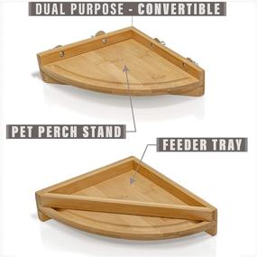 img 3 attached to 🦜 Bamboo Bird Perch Feeder Tray Stand for Small Animal Cages by Prosumer's Choice