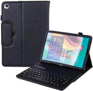 🔌 black magnetically detachable keyboard case for samsung galaxy tab a 10.1 2019 (t510 t515) - slim leather shell cover with lightweight wireless bt keyboard - sm-t510 sm-t515 10.1 inch logo