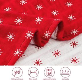 img 2 attached to ❄️ Cozy All-Season Red Snowflakes Christmas Throw Blanket – 100% Cotton, Warm & Soft Pre-Washed Breathable Blankets for Couch, Bed, and Adults – 52×70 Inches