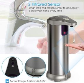 img 3 attached to 🧼 Nozama Automatic Soap Dispenser with Stainless Steel, Adjustable Switches, Infrared Motion Sensor, Waterproof Base - Ideal for Bathroom, Kitchen, Hotel, Restaurant