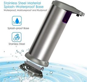 img 1 attached to 🧼 Nozama Automatic Soap Dispenser with Stainless Steel, Adjustable Switches, Infrared Motion Sensor, Waterproof Base - Ideal for Bathroom, Kitchen, Hotel, Restaurant