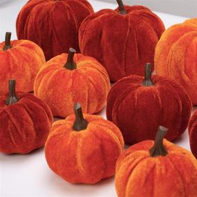 img 1 attached to 🎃 Set of 12 Velvet Pumpkins - Assorted Sizes for Fall Harvest, Halloween & Holiday Table Decor - Farmhouse Home Decorations