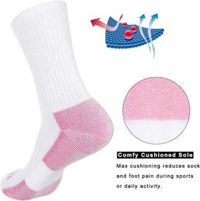 img 2 attached to 🧦 Heatuff Women's 6-Pack Performance Athletic Cushioned Crew Socks - Reinforced Heel & Toe for Optimal Comfort and Support