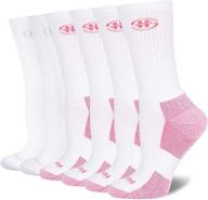 🧦 heatuff women's 6-pack performance athletic cushioned crew socks - reinforced heel & toe for optimal comfort and support логотип