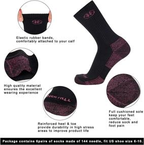 img 3 attached to 🧦 Heatuff Women's 6-Pack Performance Athletic Cushioned Crew Socks - Reinforced Heel & Toe for Optimal Comfort and Support