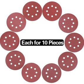 img 2 attached to Swpeet 100 Pcs Sanding Discs Sandpaper Hook and Loop Pads 🔄 for Circular Sander - Variety Pack with 10 Grits - 40/60/80/100/120/180/240/320/400/800 Grits