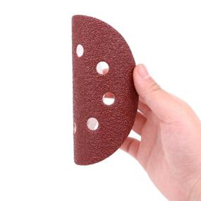 img 1 attached to Swpeet 100 Pcs Sanding Discs Sandpaper Hook and Loop Pads 🔄 for Circular Sander - Variety Pack with 10 Grits - 40/60/80/100/120/180/240/320/400/800 Grits