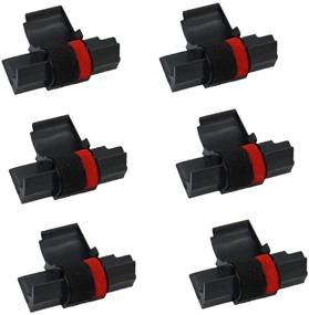 img 4 attached to 🖨️ 6-Pack Black & Red Compatible Ink Roller Ribbons for Printerfield IR-40T Calculator Printer