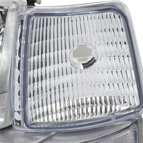 img 2 attached to Chrome Housing Headlights Replacement - DNA Motoring HL-OH-F15092-6P-CH-CL1 for 1992-1996 Bronco F150 F250 F350