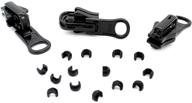 ykk zipper repair kit solution - zipperstop distributor, reversible fancy vislon slider #5 made in usa, 3 pulls per pack (black) logo