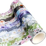 🌸 яркий холодный тон весенний набор washi-лент с цветами - 10 рулонов - декоративные маскирующие ленты от yubbaex логотип