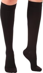 img 1 attached to 🧦 Absolute Support Opaque Circulating Compression Socks - Made in USA - 30-40mmHg Knee High Support Stockings for Women & Men - Closed Toe for Nursing, Travel, Flight & Work - Black, Large