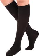 🧦 absolute support opaque circulating compression socks - made in usa - 30-40mmhg knee high support stockings for women & men - closed toe for nursing, travel, flight & work - black, large логотип