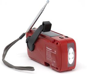 img 3 attached to ⚡️ Kaito V1 Voyager Solar/Dynamo AM/FM/SW Emergency Radio: Cell Phone Charger & 3-LED Flashlight, Red - Powerful & Portable!