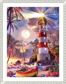 img 2 attached to Lighthouse Painting Rhinestone Supplies Craftwork