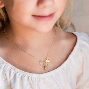 img 3 attached to 💐 IEFLIFE Flower Girl Gifts - 14K Gold Plated Heart Initial Necklace: Flower Girl Proposal, Dainty Letter Necklace for Weddings - Perfect Gifts for Girls