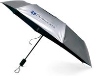 compact uv blocking umbrella with superior sun protection logo