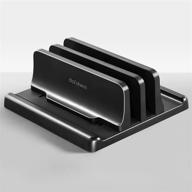 adjustable dual slot docking station for space saving books - sleek black design logo