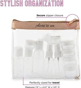 img 3 attached to 💼 Miamica Women's TSA Compliant Travel Bottles and Toiletry Bag Kit: 15-Piece Clear/Rose Gold Set