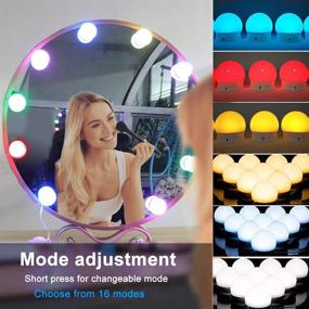 img 2 attached to 💡 SICCOO Vanity Mirror Lights - RGB Colorful Hollywood Style LED Makeup Mirror Lights with 10 Dimmable Bulbs, USB Cable, RGB (Mirror Not Included)