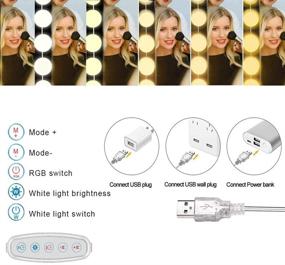 img 1 attached to 💡 SICCOO Vanity Mirror Lights - RGB Colorful Hollywood Style LED Makeup Mirror Lights with 10 Dimmable Bulbs, USB Cable, RGB (Mirror Not Included)