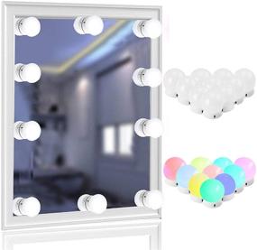 img 4 attached to 💡 SICCOO Vanity Mirror Lights - RGB Colorful Hollywood Style LED Makeup Mirror Lights with 10 Dimmable Bulbs, USB Cable, RGB (Mirror Not Included)