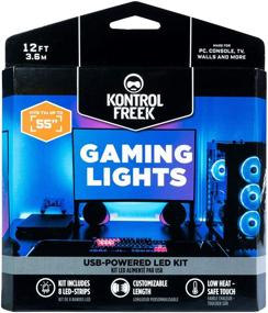 img 4 attached to Enhance Your Gaming Experience with KontrolFreek Gaming Lights: USB Powered 🎮 LED Strip Lights with Controller for TV, Console, PC, and Wall (12 Ft)