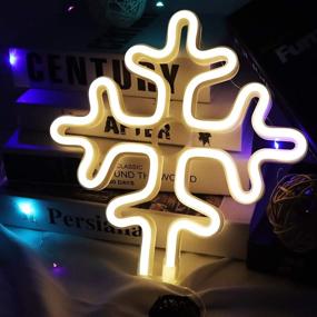 img 3 attached to Snowflake Shaped Neon Signs: Warm White LED Lights for Wall Decor, Christmas, Party, and more!