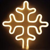 snowflake shaped neon signs: warm white led lights for wall decor, christmas, party, and more! логотип