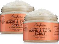 🥥 shea moisture coconut & hibiscus hand & body scrub, 12 oz, pack of 2: exfoliating bliss for radiant skin logo