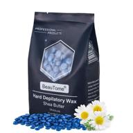 💙 beautome hard wax beans: effective coarse hair removal, 92% removal rate, less painful, non-strip, no skin burn - allergen free, ideal for arms, legs, back & chest (blue-300g) logo