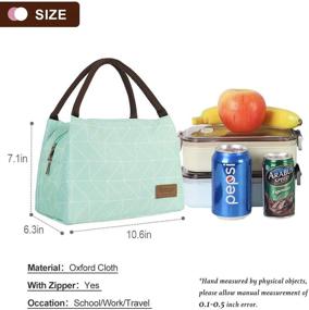 img 3 attached to 🥪 Buringer Reusable Insulated Lunch Bag Cooler Tote: Geometry Green for Men & Women - Ideal for Work, Picnic, or Travel!