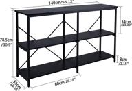 black industrial entryway table with storage shelves - maker2 55 inch console table behind sofa, 3 tier long bookshelves for enhanced organization logo