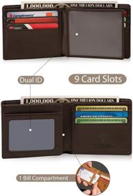 img 2 attached to 👔 Genuine Leather Bifold Wallets - Stylish Men's Accessories for Pocket Organization