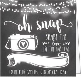 img 4 attached to 📸 Vintage Chalkboard Wedding Hashtag Signs - Chalk Tabletop Place Cards or Photo Booth Oh Snap Sign. Wedding Quotes for Reception, Ceremony Decor & More